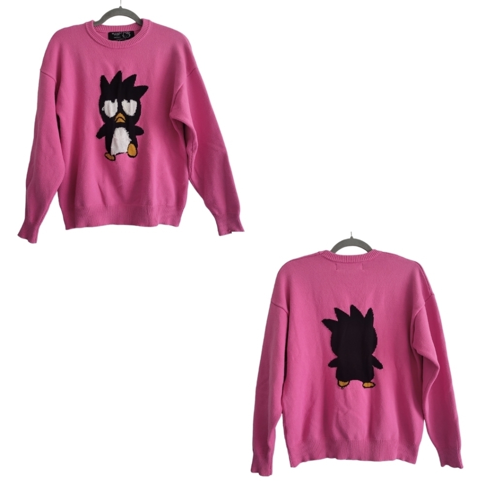Sanrio x Forever‎ 21 Badtz Maru Pink Knit Pullover Sweater Women Small